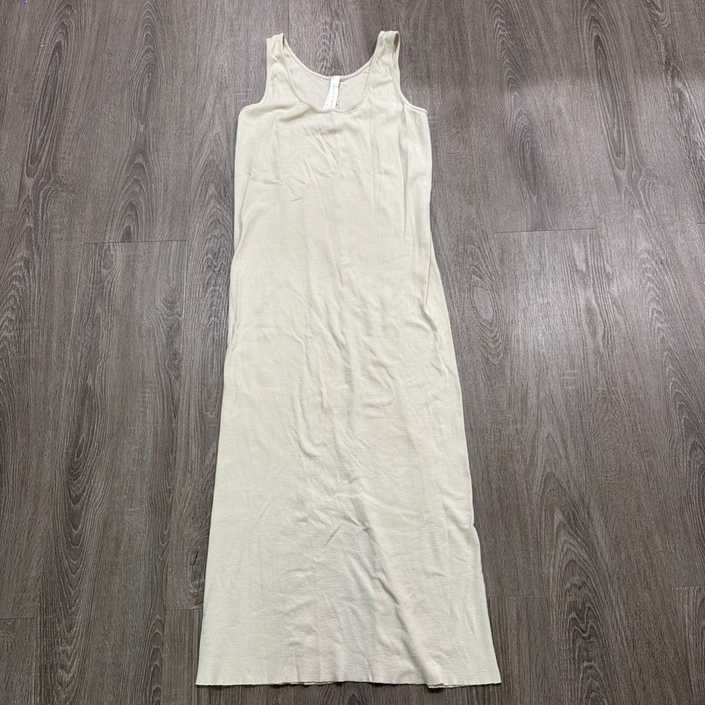 LAUREN MANOOGIAN Cotton Cashmere Blend maxi dress 2 Cream Minimalist